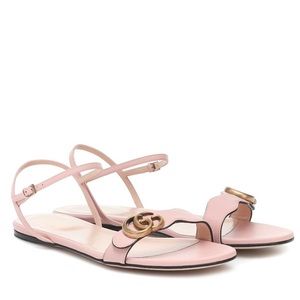 Gucci Marmont Leather Double G Sandals